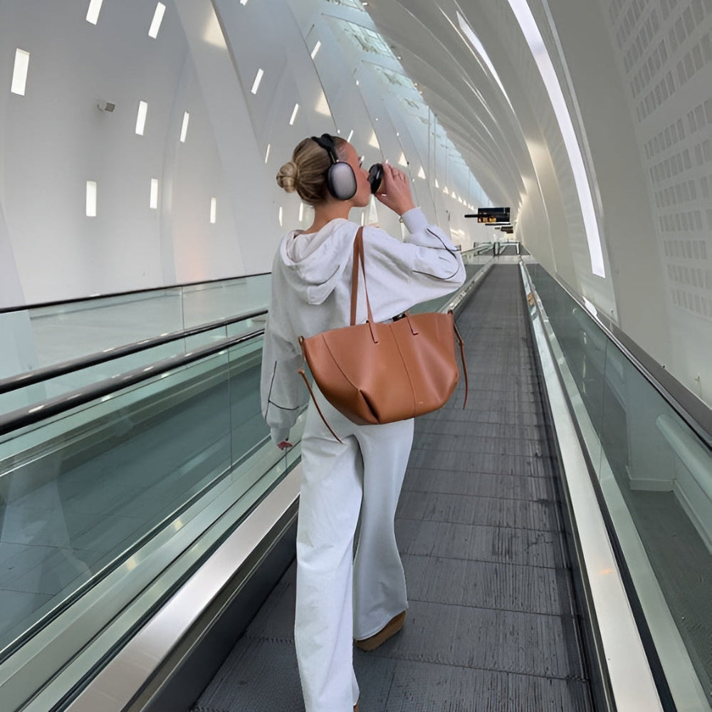 Women's Vintage Leather Tote Bag Stylish Spacious Shoulder Bag 4