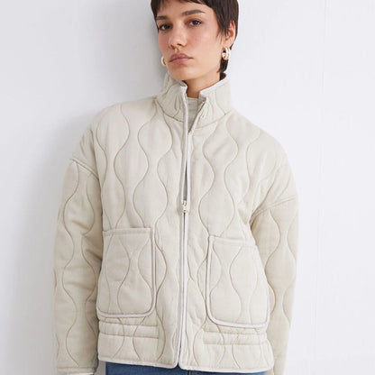 Women's Vintage Quilted Jacket Warm Insulated Fall Winter Outerwear 2