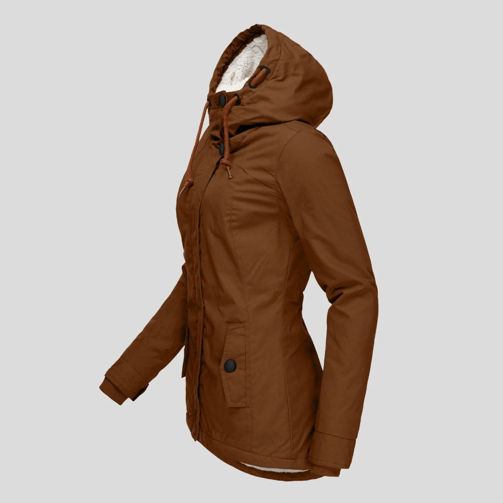Women's Waterproof Rain Jacket Winter Hooded Outdoor Coat 8