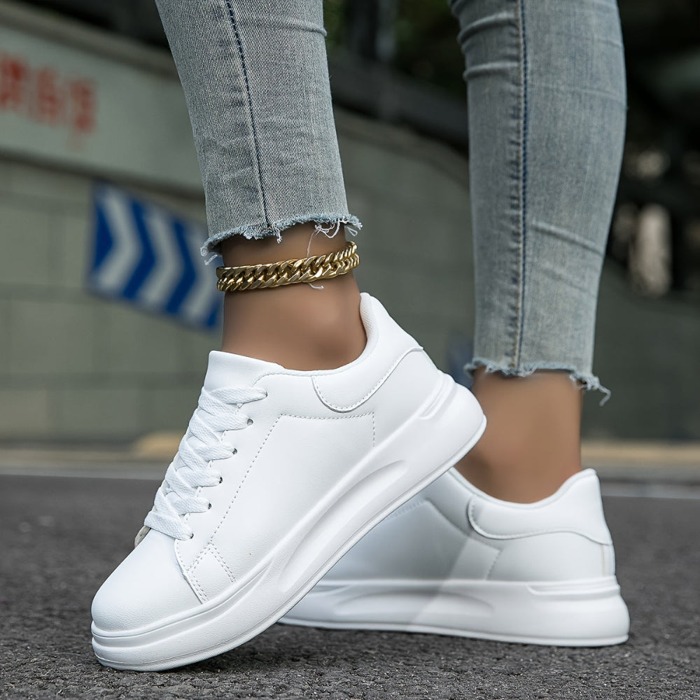 Women's White Sneakers Casual Minimalist Footwear 1