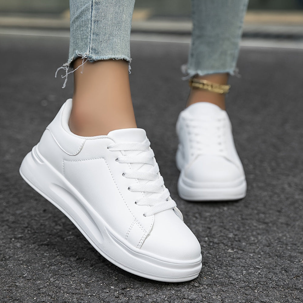 Women's White Sneakers Casual Minimalist Footwear 3