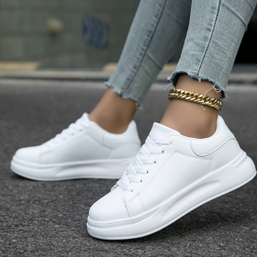 Women's White Sneakers Casual Minimalist Footwear 4