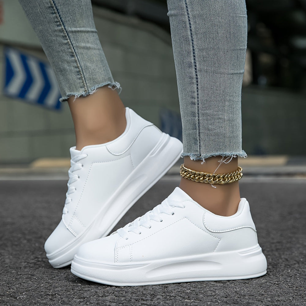 Women's White Sneakers Casual Minimalist Footwear 5