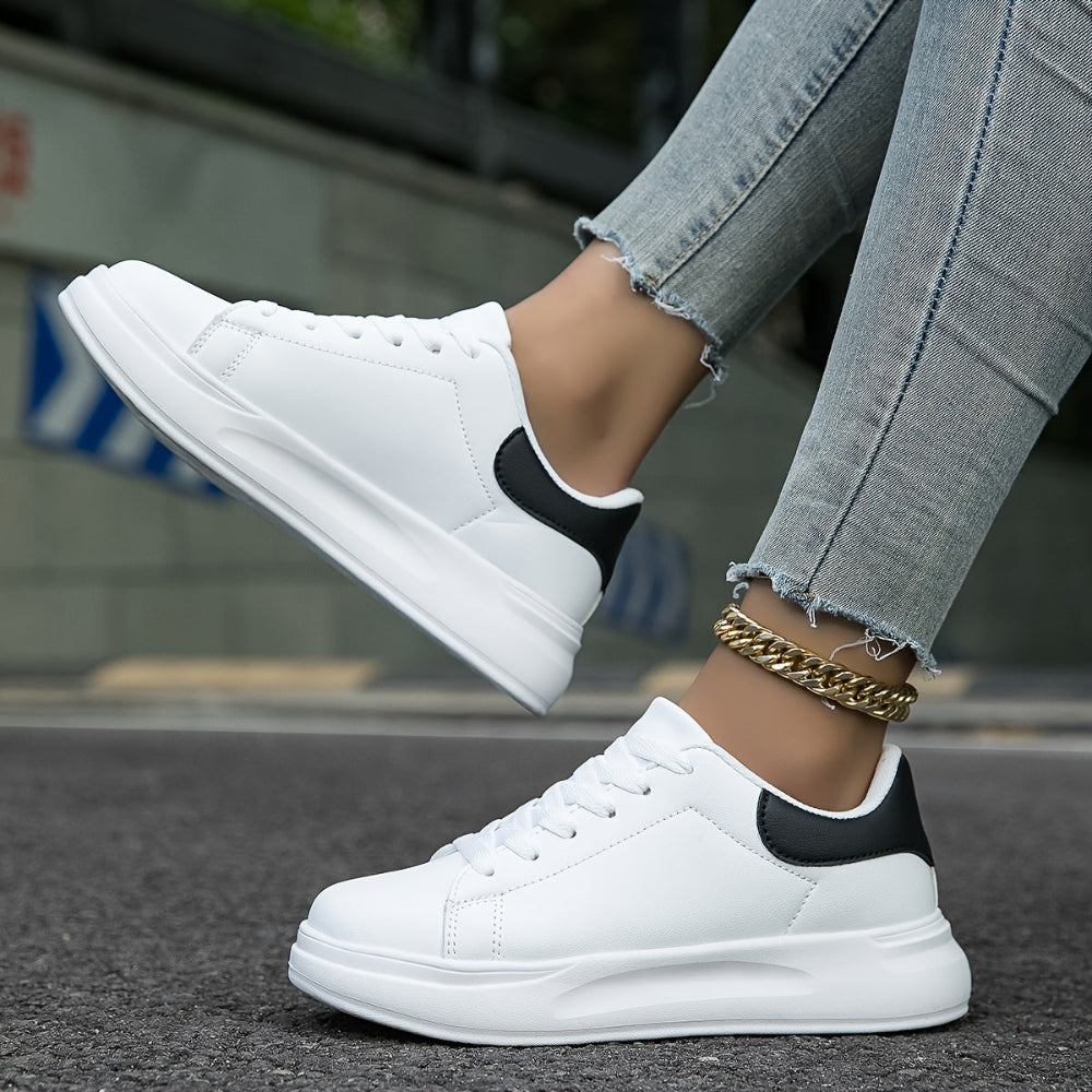 Women's White Sneakers Casual Minimalist Footwear 7