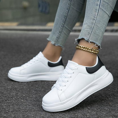 Women's White Sneakers Casual Minimalist Footwear 8