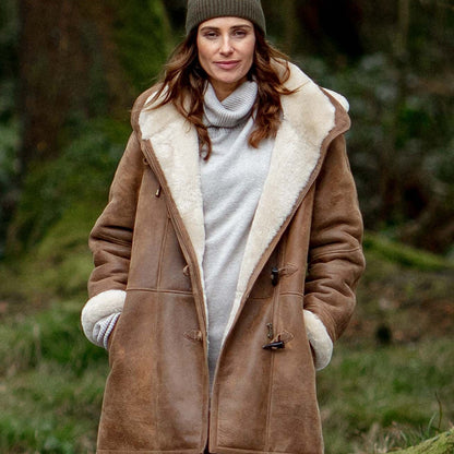 Women's Winter Coats Hooded Long Jacket Shearling Lined Style 1