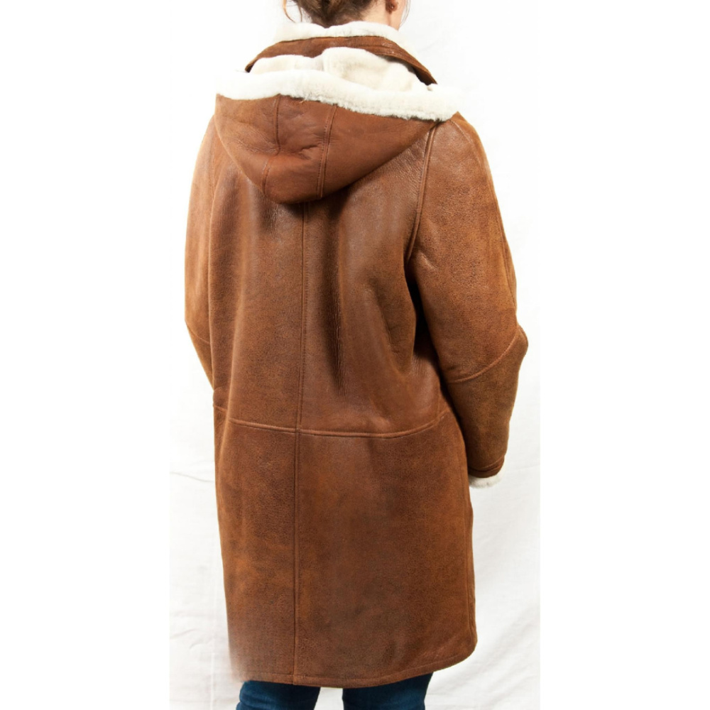 Women's Winter Coats Hooded Long Jacket Shearling Lined Style 5