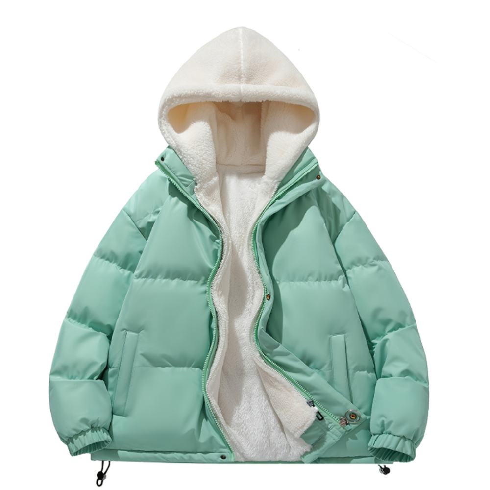 Women's Winter Jacket Padded Adjustable Hood Pockets 10
