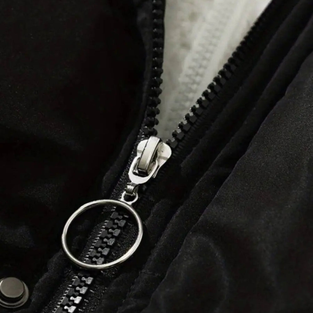 Women's Winter Jacket Padded Adjustable Hood Pockets 3