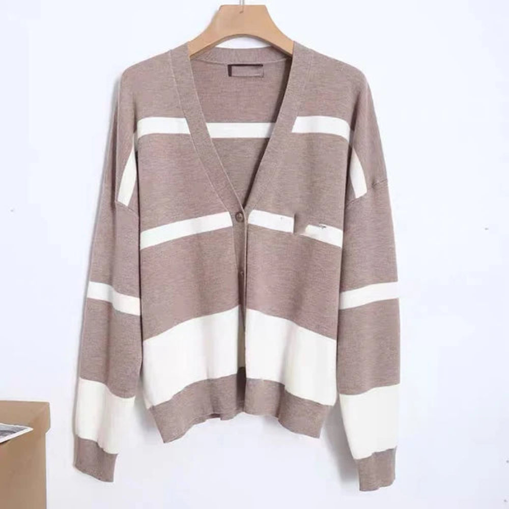 Women's Wool Cardigan Sweater Set Elegant Outfit 3