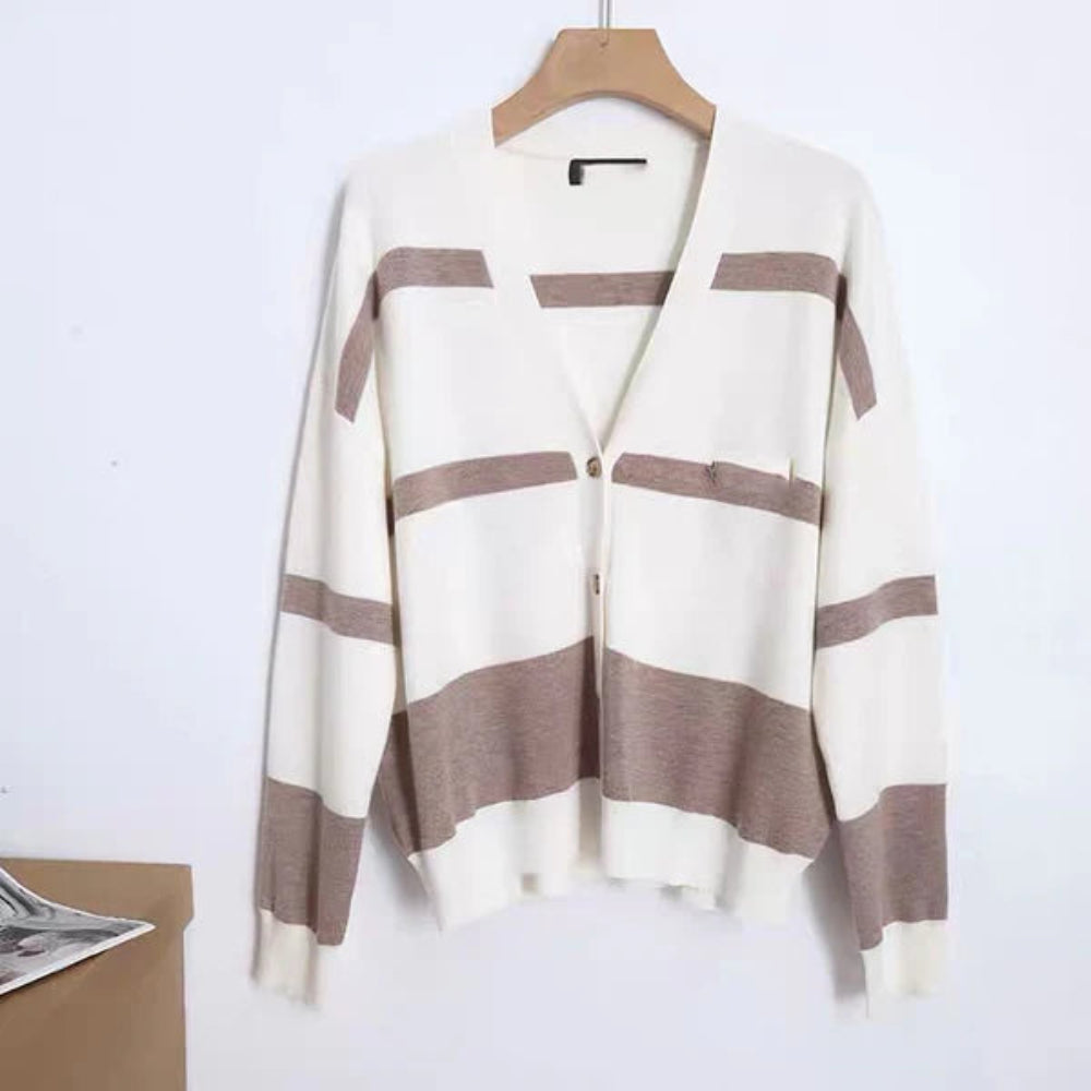 Women's Wool Cardigan Sweater Set Elegant Outfit 6