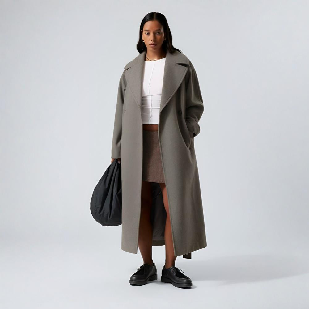 Women's Wool Coat Oversized Long Casual Chic Outerwear 2