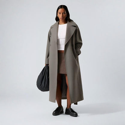 Women's Wool Coat Oversized Long Casual Chic Outerwear 2
