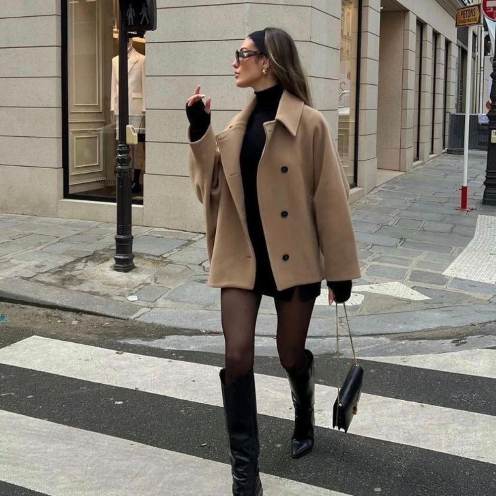 Women's Wool Coat Oversized Trendy Fall Outerwear 2