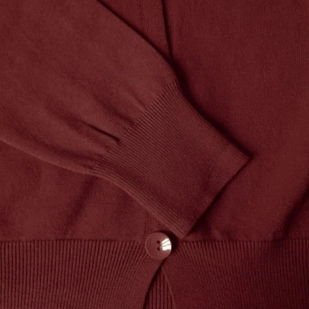 Women's Oversized Knit Cardigan - Long Sleeve Button Up