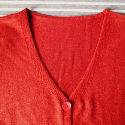 Women's Oversized Knit Cardigan - Long Sleeve Button Up