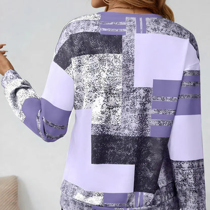 Womens Patchwork Quarter Zip Pullover - Long Sleeve