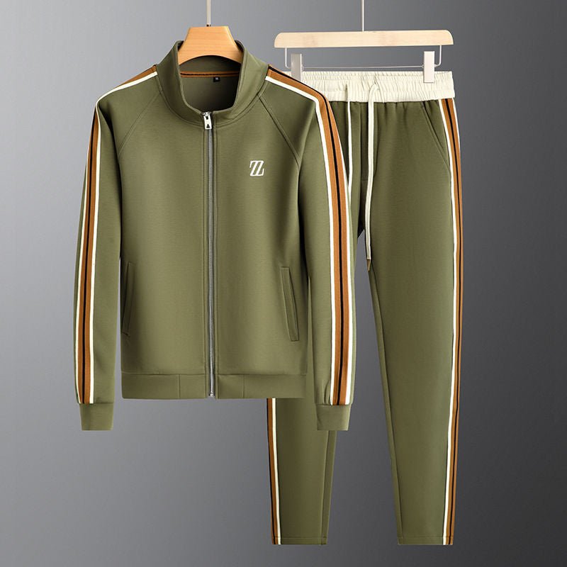 Men's Two Piece Athletic Pants And Top Set | Sporty Stripes