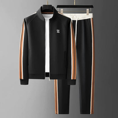 Men's Two Piece Athletic Pants And Top Set | Sporty Stripes