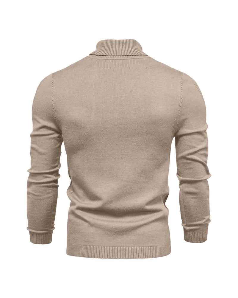 Men’s Slim Fit Ribbed Turtleneck Sweater | Long Sleeve Winter Jumper