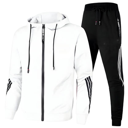 Men’s Slim Fit Tracksuit Set | Casual Zip Up Hoodie Joggers