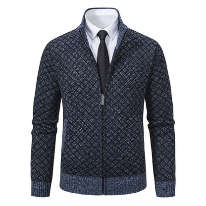 Men’s Smart Casual Full Zip Cardigan | Long Sleeve Knitwear