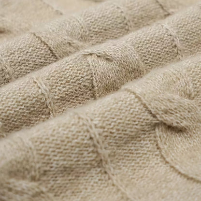 Women Oversized Cable Knit Jumper | Chunky Crew Neck Long Sleeve