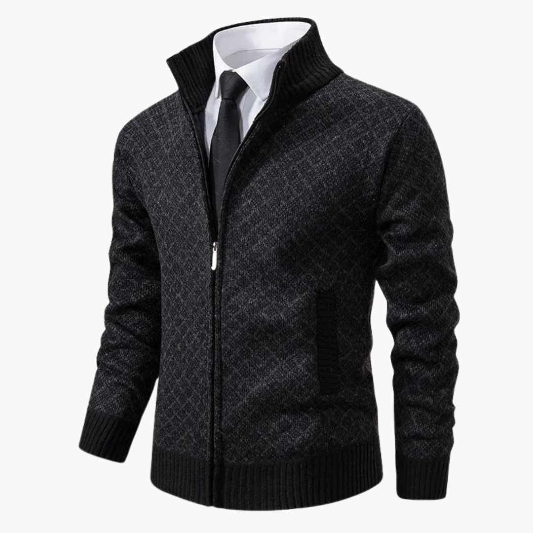 Men’s Smart Casual Full Zip Cardigan | Long Sleeve Knitwear