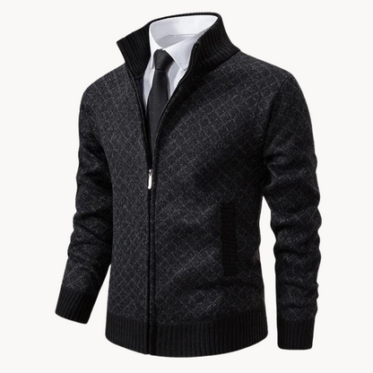 Men’s Smart Casual Full Zip Cardigan | Long Sleeve Knitwear