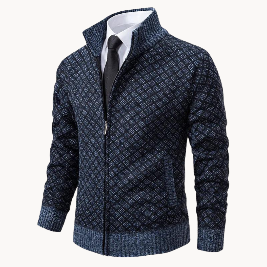 Men’s Smart Casual Full Zip Cardigan | Long Sleeve Knitwear