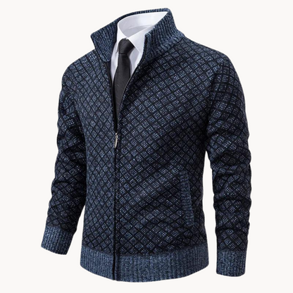 Men’s Smart Casual Full Zip Cardigan | Long Sleeve Knitwear