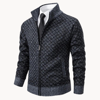 Men’s Smart Casual Full Zip Cardigan | Long Sleeve Knitwear