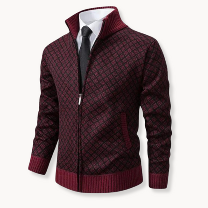 Men’s Smart Casual Full Zip Cardigan | Long Sleeve Knitwear