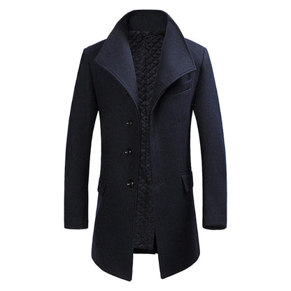Men's Long Winter Overcoat | Elegant Warm Trench Coat