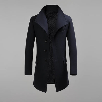 Men's Long Winter Overcoat | Elegant Warm Trench Coat