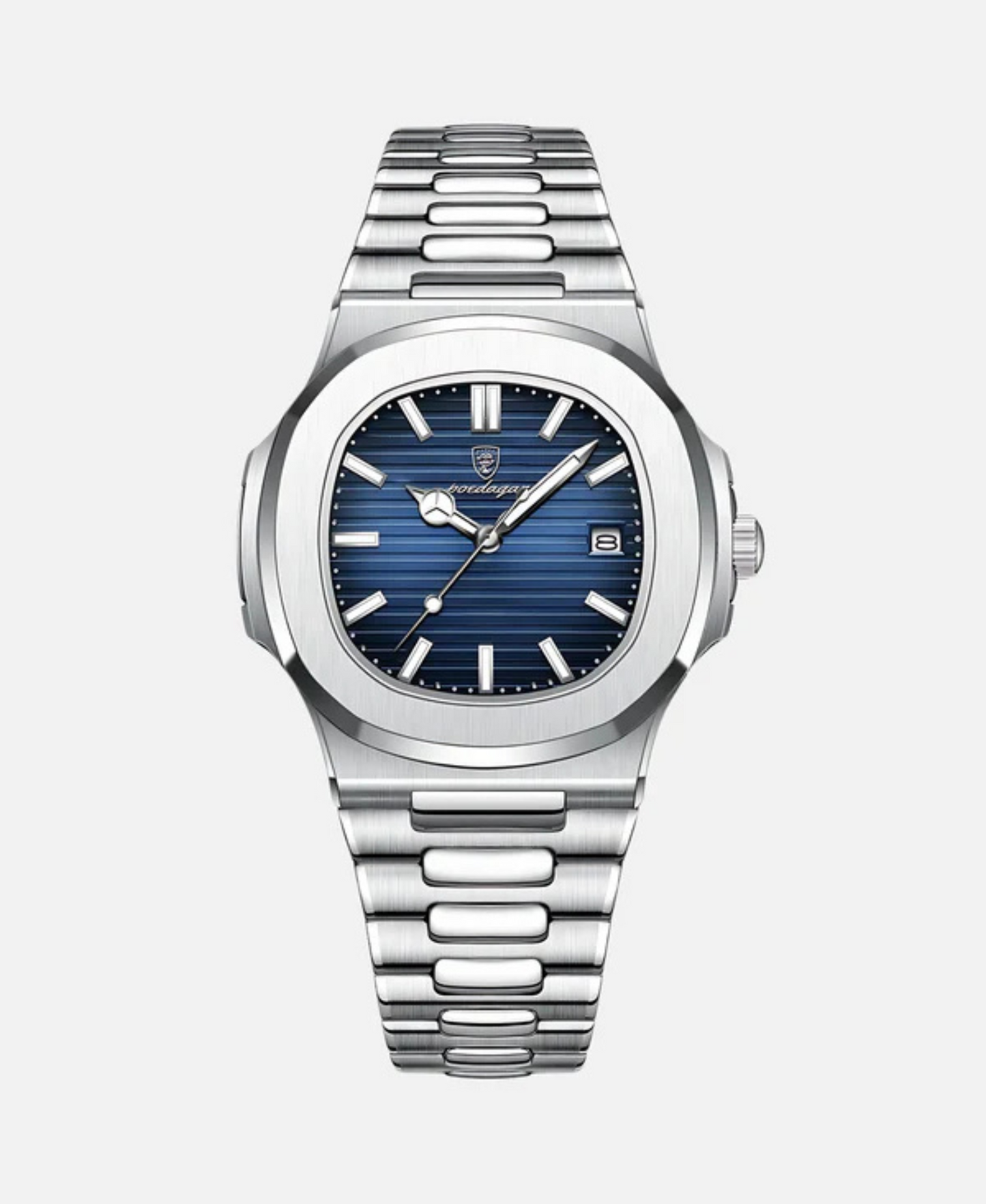 Men’s Watch Stainless Steel Designer Style | Quartz Date Display