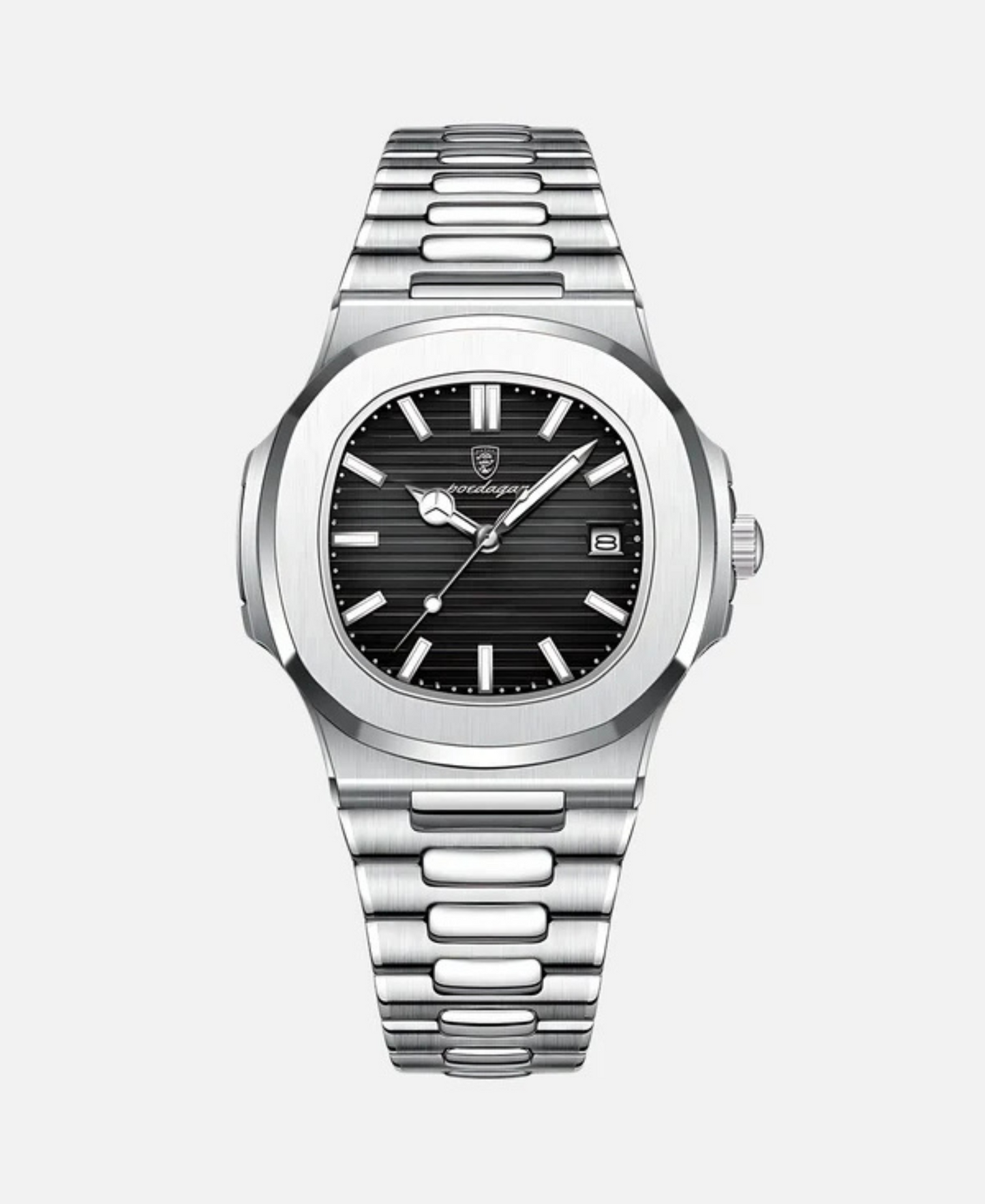 Men’s Watch Stainless Steel Designer Style | Quartz Date Display