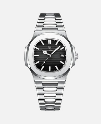 Men’s Watch Stainless Steel Designer Style | Quartz Date Display