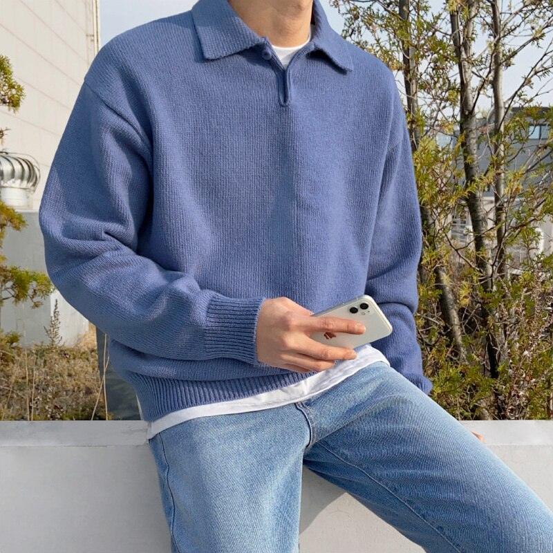 Men’s Smart Casual Collared Jumper | Long Sleeve Knitwear
