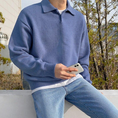 Men’s Smart Casual Collared Jumper | Long Sleeve Knitwear