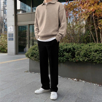 Men’s Smart Casual Collared Jumper | Long Sleeve Knitwear