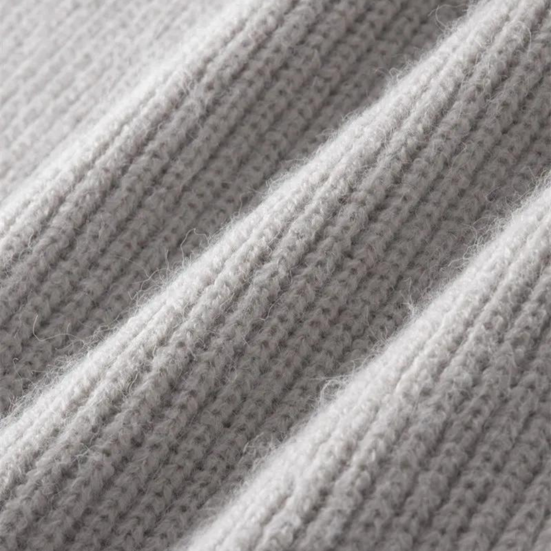 Men’s Warm Zip Up Jumper | Ribbed Knit Long Sleeve Sweater