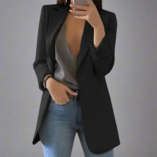 Women’s Casual Blazer | Longline Open Front Smart