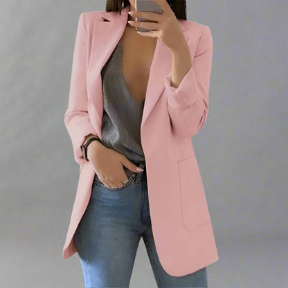 Women’s Casual Blazer | Longline Open Front Smart
