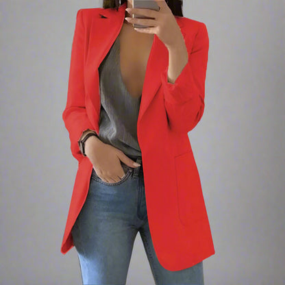 Women’s Casual Blazer | Longline Open Front Smart
