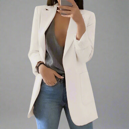 Women’s Casual Blazer | Longline Open Front Smart