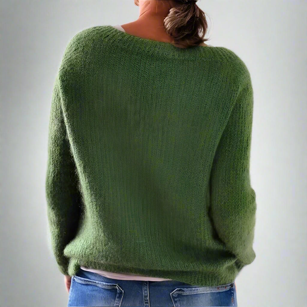 Women Oversized Knitted Jumper | Cozy Warm Long Sleeve Crew Neck Sweater