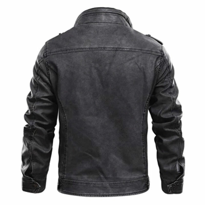 Men’s Faux Leather Biker Jacket | Zip Closure Stylish Fit