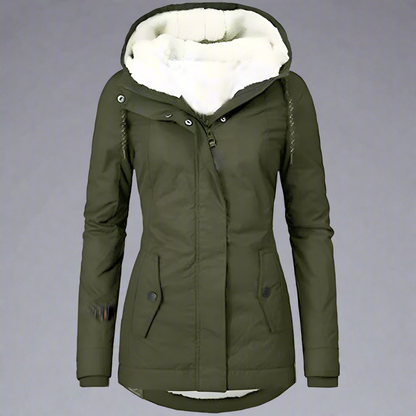 Women's Warm Winter Parka Jacket | Hooded Fleece Lined Coat