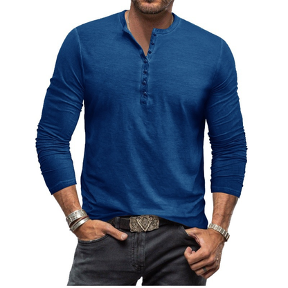 Men’s Casual Henley Shirt | Long Sleeve Slim Fit Top